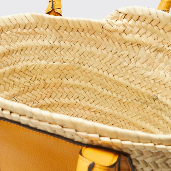 Chloe Marcie Medium Raffia Basket Tote Beach Bag Sunflower 🌻 Yellow - Picture 13 of 15